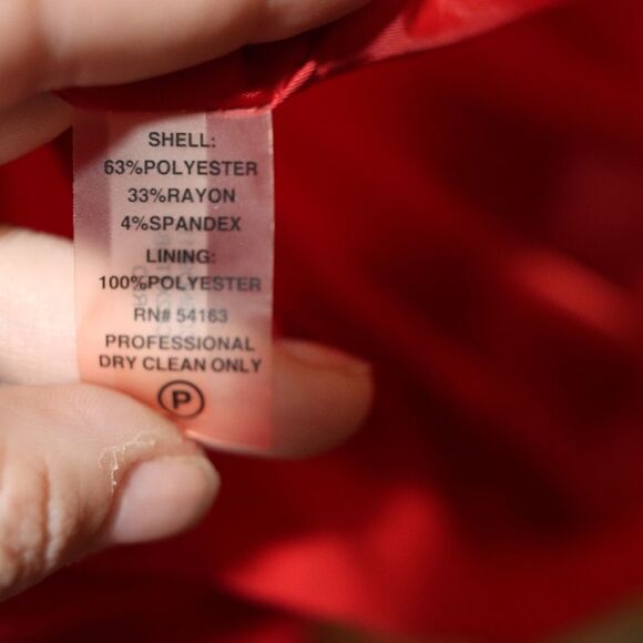 Calvin Klein Red Faux Wrap Dress Sleeveless Career Professional Office Dress 10 - Picture 12 of 14